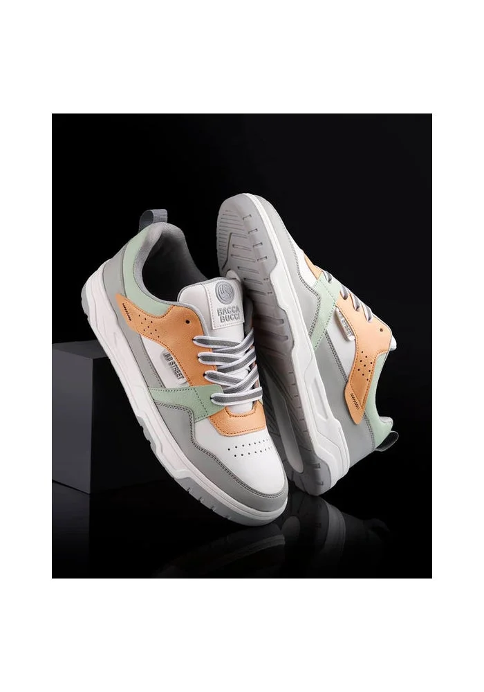 Bacca Bucci Grey and White Urban Genesis 1.0 The Pinnacle of Street-Smart Elegance with Breathable Perforated Design Sneakers for Men | Best Price UAE